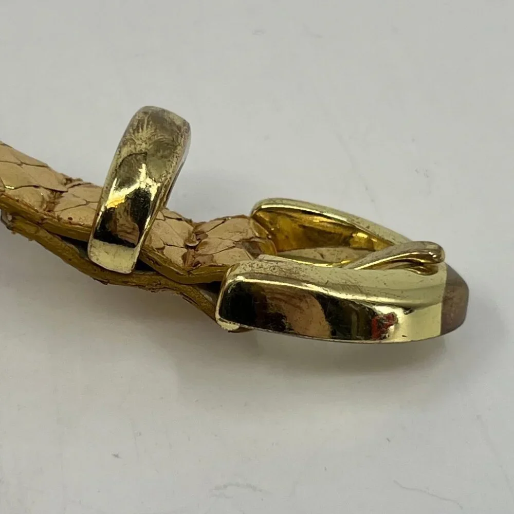 Giani Bernini Gold Adjustable Snakeskin Belt | Size L - Picture 9 of 10